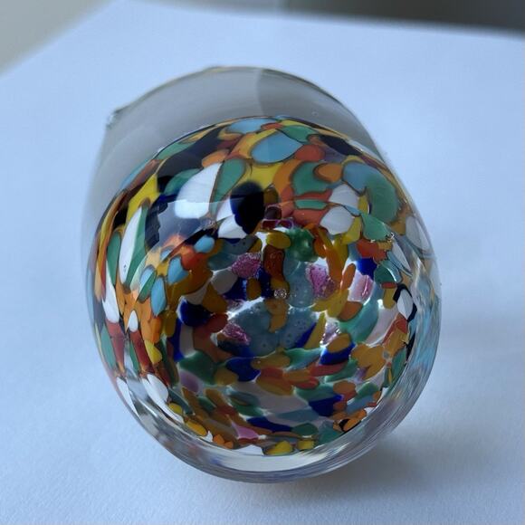 Czech Multicolor in Clear Art Glass Cat Kitten Paperweight Figurine 3" - Picture 9 of 9